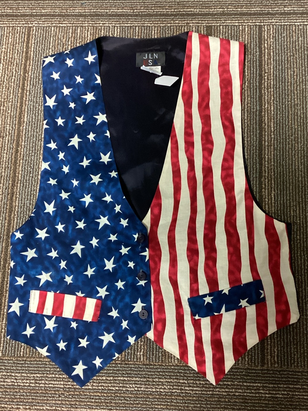 American Flag Vest - Blue & Red Stars and Stripes
